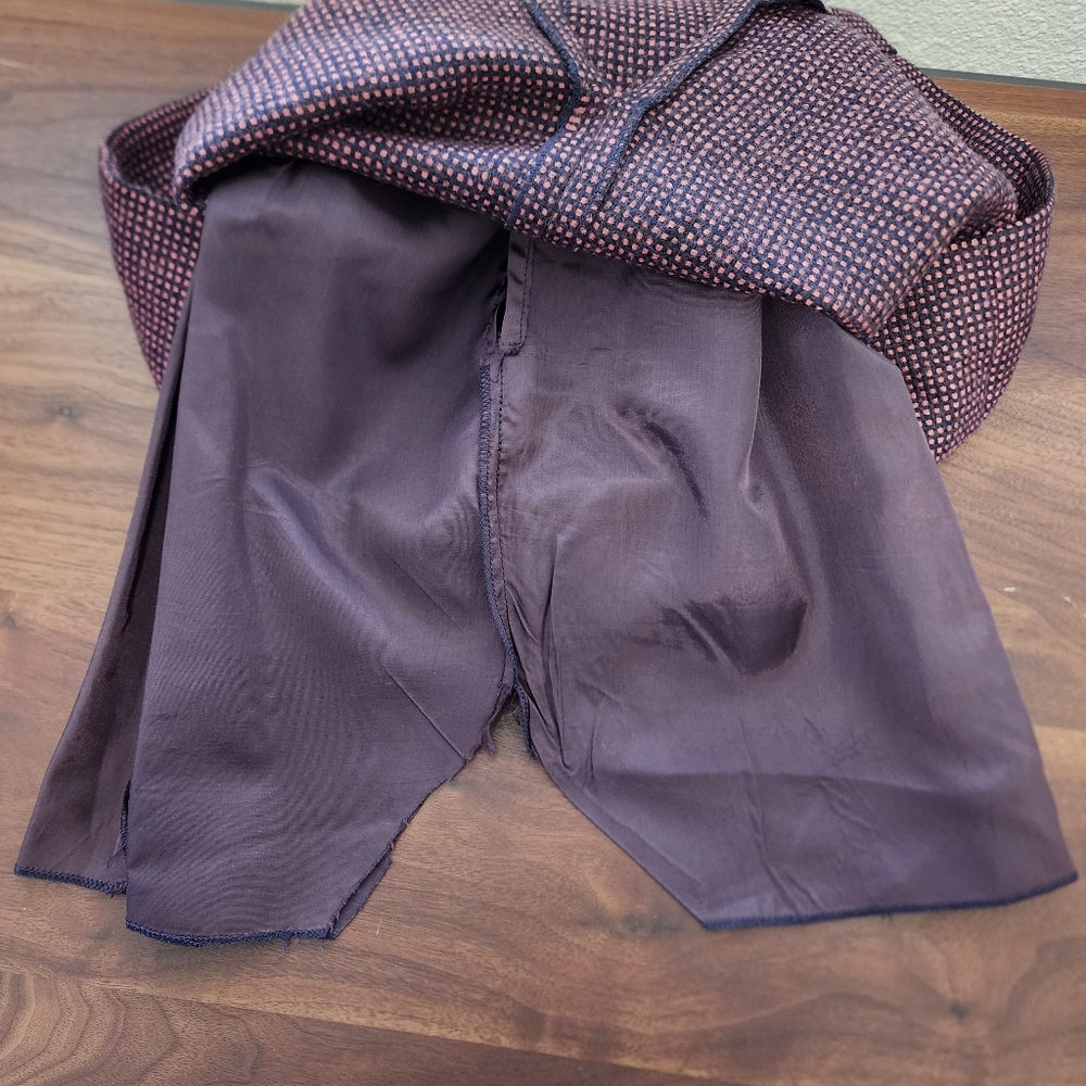 Lillliane Burty Paris Two Piece Wool Pink & Blue Check Blazer & Skirt Set - Picture 14 of 15